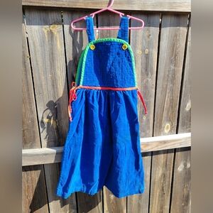 Vintage 80s/90s Ruth Scharf Girls Size 10 Blue Courderoy jumper